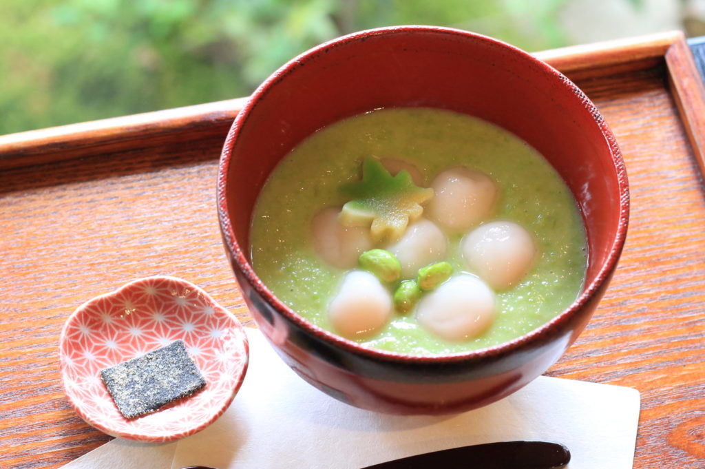 ずんだ白玉ぜんざい